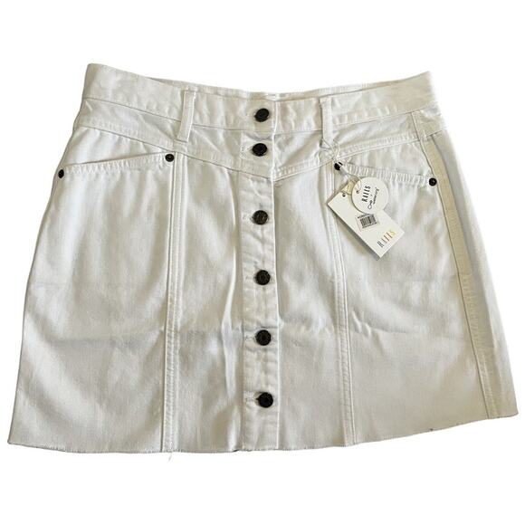 RAILS Womens Size 31 White Jean Skirt Canyon High Waisted Salt Denim Button Up - Picture 2 of 9